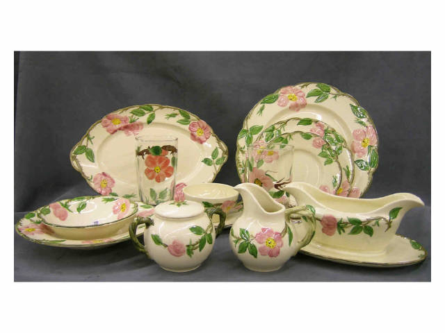 Appraisal: Vintage Franciscan Desert Rose dinnerware setting for approximately ten includes