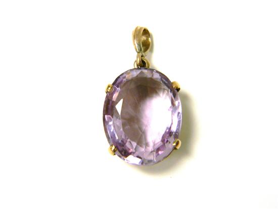 Appraisal: JEWELRY MORGANITE PENDANT NO CHAIN K yellow gold contains oval