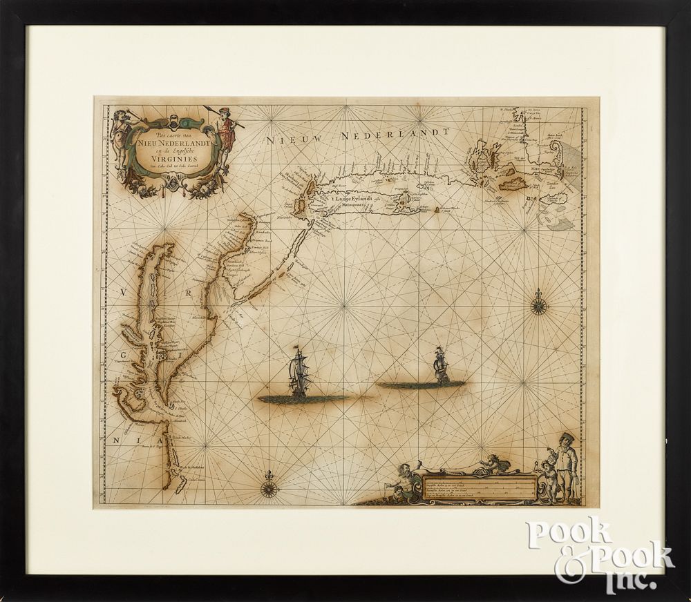 Appraisal: Pieter Goos coastal map Pieter Goos Pas caerte van Nieu