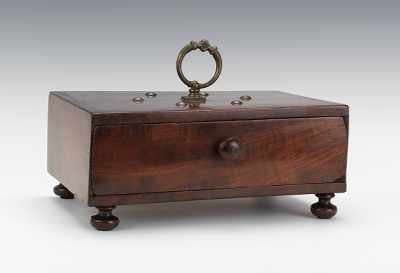 Appraisal: A British Wooden Dresser Box ca Early th Century Walnut