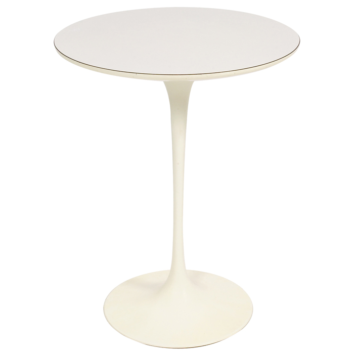 Appraisal: Eero Saarinen Pedestal side table by Knoll round white laminate