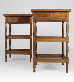 Appraisal: A pair of French beechwood wine stands First half th