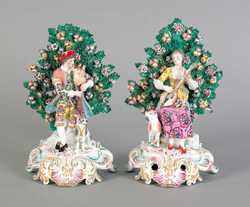 Appraisal: Pair of Chelsea porcelain Bocage groups late th c one