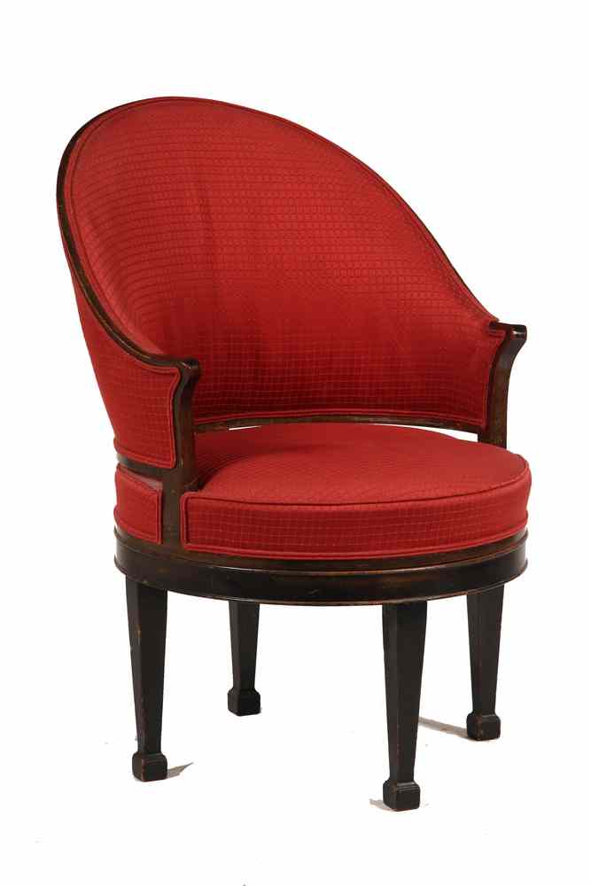 Appraisal: JEFFERSONIAN SWIVEL CHAIR - Mahogany Frame Swivel Chair based on