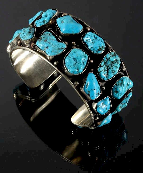 Appraisal: Navajo Raw Sleeping Beauty Turquoise Nugget Cuff Offered in this