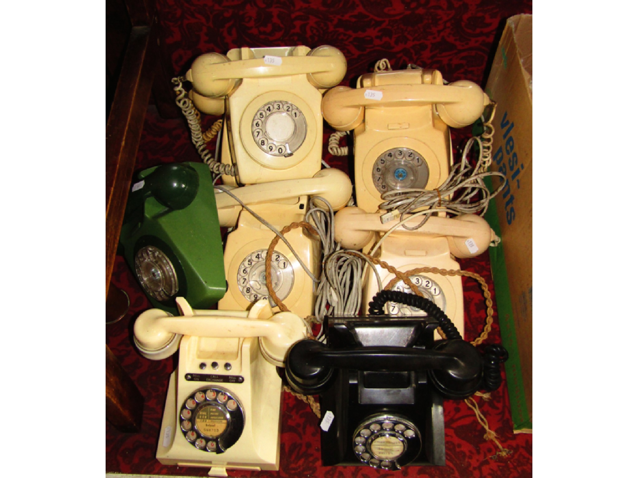 Appraisal: A collection of nine various Bakelite type telephones to include