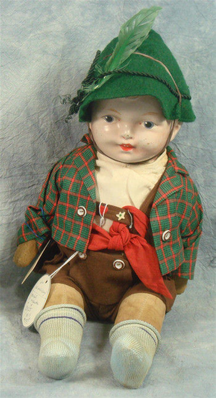 Appraisal: Composition painted face boy doll inches tall composition and cloth