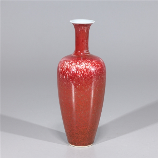 Appraisal: Chinese flambe vase with thin neck and fluted rim six