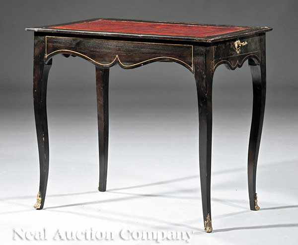 Appraisal: An Antique Continental Ebonized and Brass Inlaid Table crire th