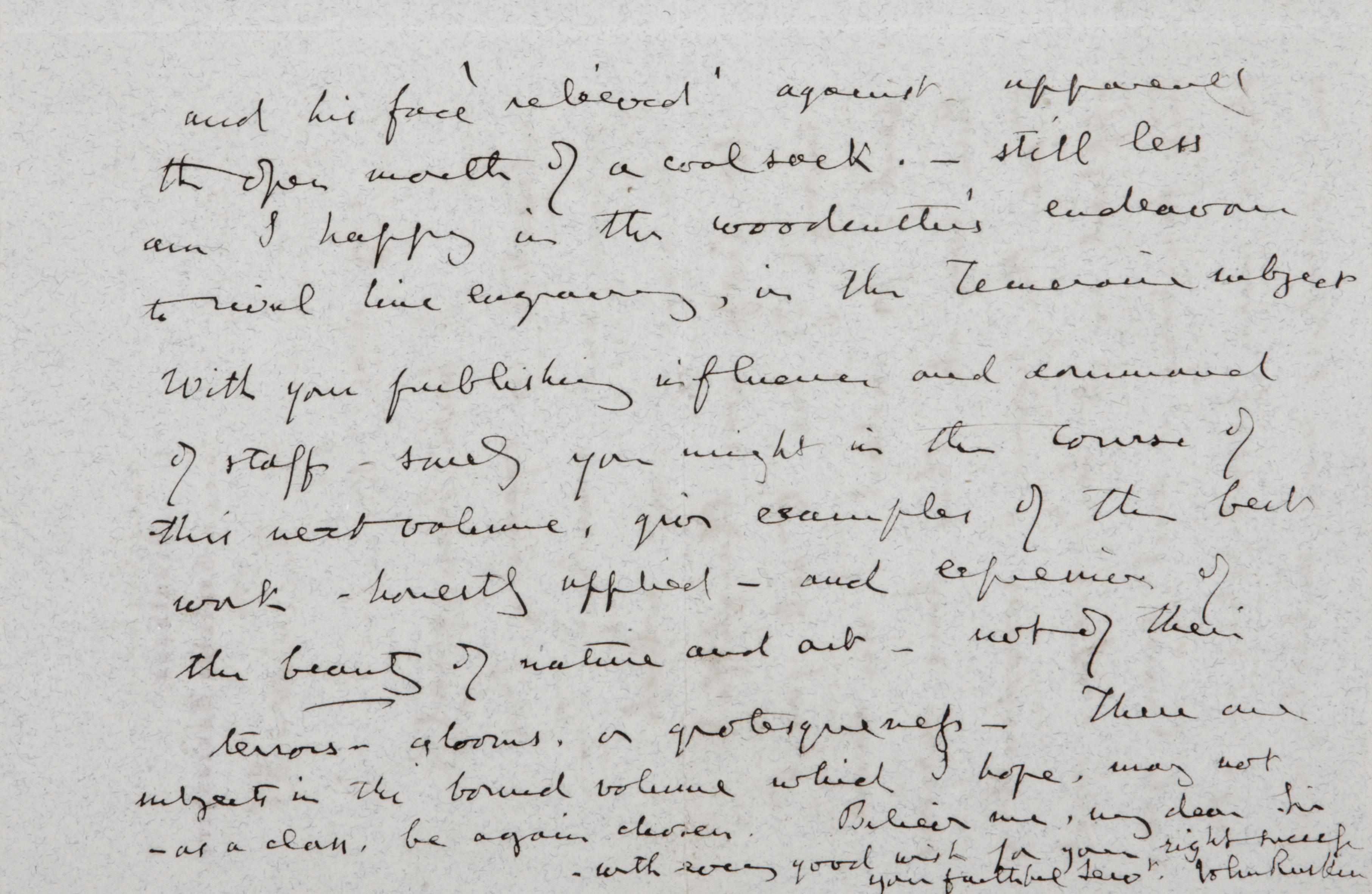 Appraisal: RUSKIN JOHN - Autograph Letter Signed ''John Ruskin'' pp recto