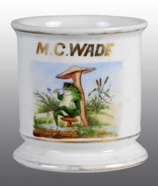 Appraisal: Occupational Shaving Barber Mug of Frog Description Polychrome paint Name