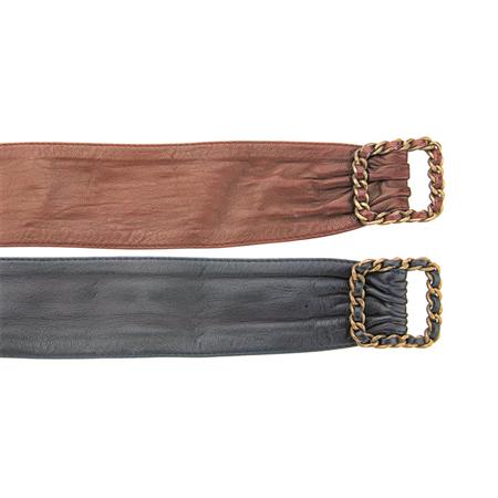 Appraisal: Two Chanel Leather Belts Estimate -