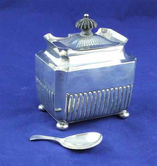 Appraisal: A Victorian demi fluted silver tea caddy of rectangular form