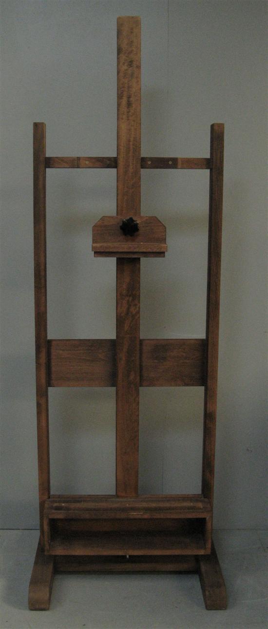 Appraisal: th century stained artist's pine easel h w in