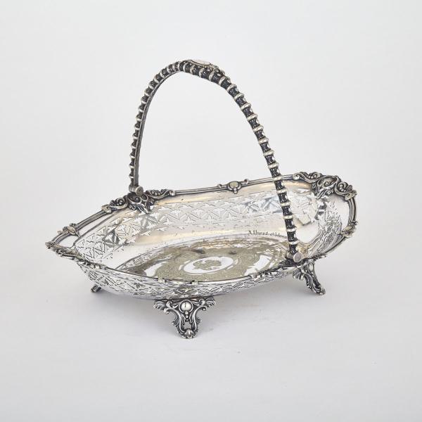 Appraisal: Canadian Historical Interest Victorian Silver Plated Oval Basket with pierced