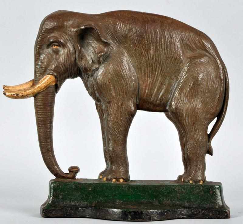 Appraisal: Cast Iron Elephant Doorstop Description Marked Davison Co Condition Excellent