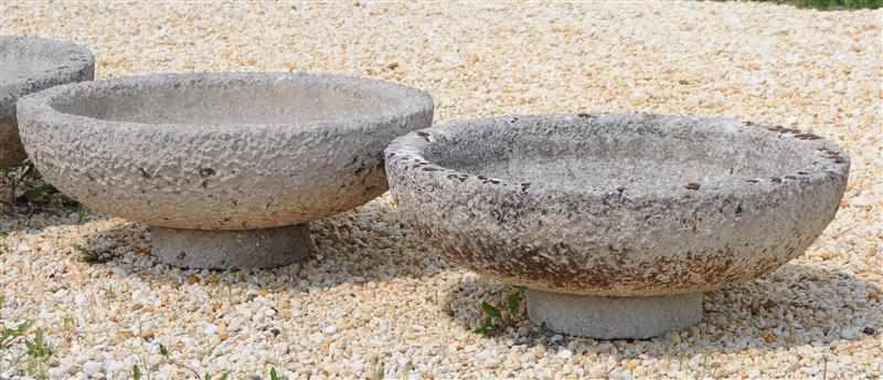 Appraisal: PAIR OF CONTINENTAL LIMESTONE PLANTERS Each of dish-form raised on