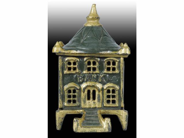 Appraisal: Cast Iron Pagoda Still Bank Description Made in England Circa