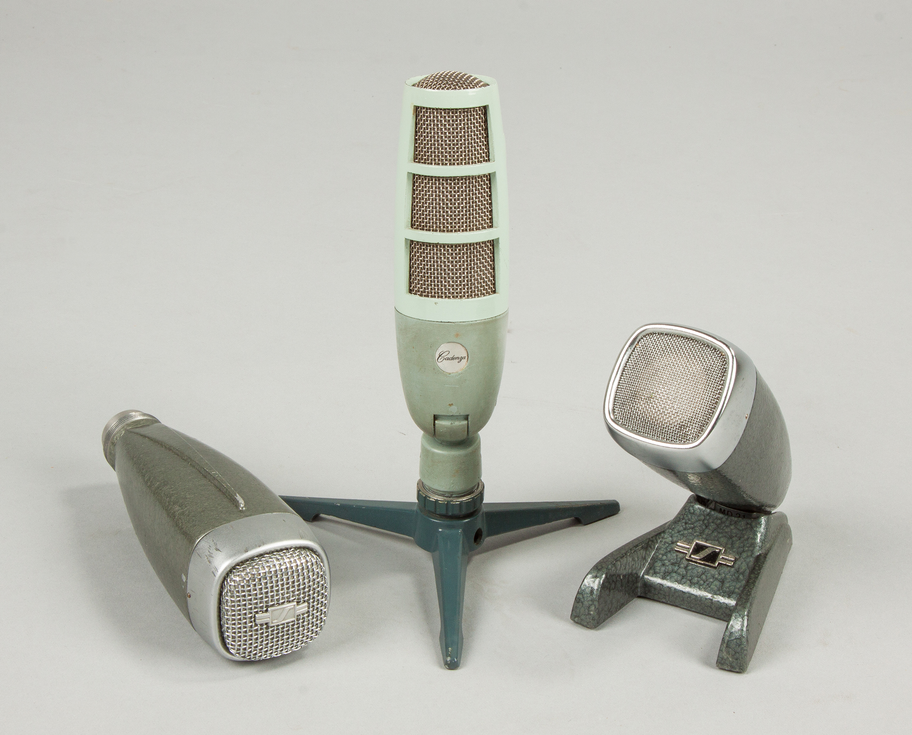 Appraisal: Group of Three Vintage Microphones Center Cadenza Ribbon on stand