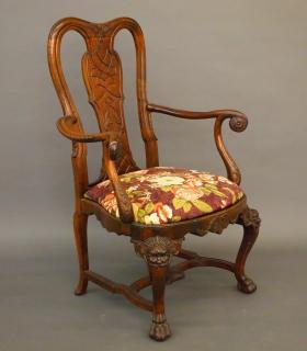 Appraisal: George I style armchair A late th century George I