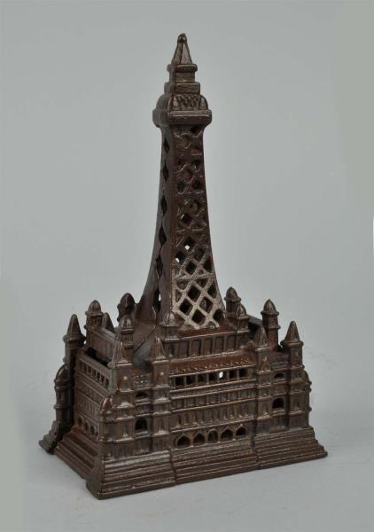 Appraisal: Black Pool Tower Cast Iron Still Bank Manufactured in England