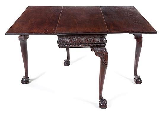 Appraisal: A George II Mahogany Drop-Leaf Table Height x width x