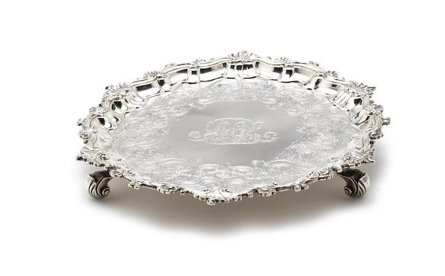 Appraisal: A George II silver salver by Francis Crump London Circular