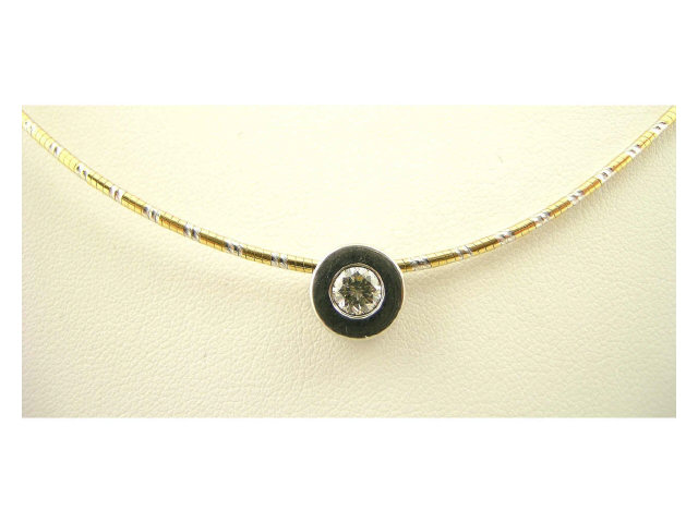 Appraisal: K gold two-tone chain with ct diamond platinum slide J