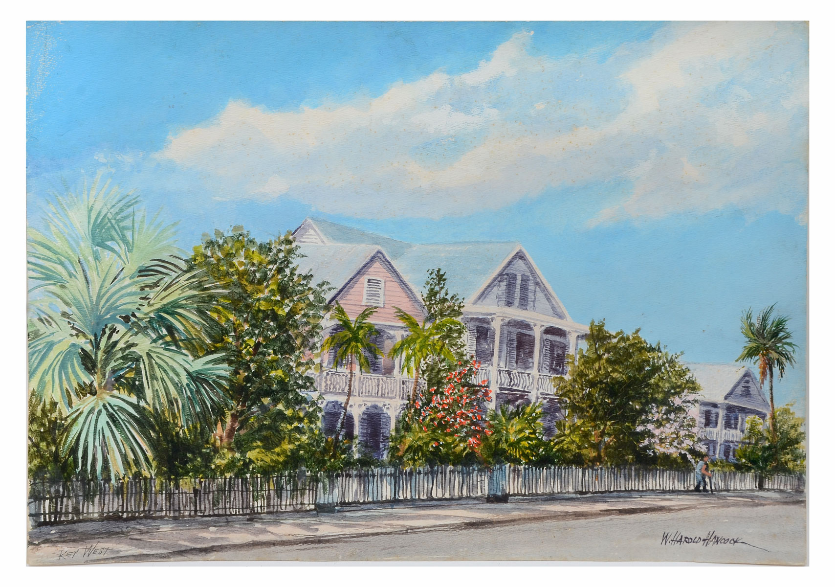 Appraisal: HANCOCK Harold American - Key West Street Scene Watercolor ''