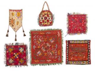 Appraisal: A Collection of Uzbek Kungrat and Lakai Decorative Textiles First