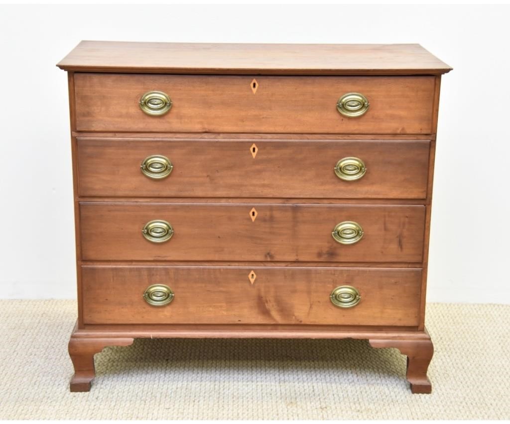 Appraisal: Connecticut Chippendale cherry chest of drawers circa all resting on