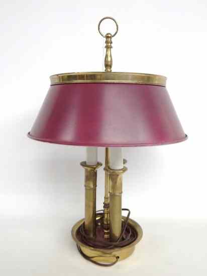 Appraisal: Brass candle style lamp '' Ht