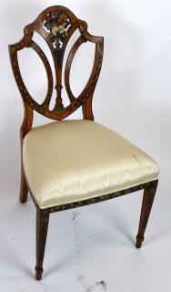 Appraisal: Maitland Smith shield back floral painted chair Maitland Smith floral