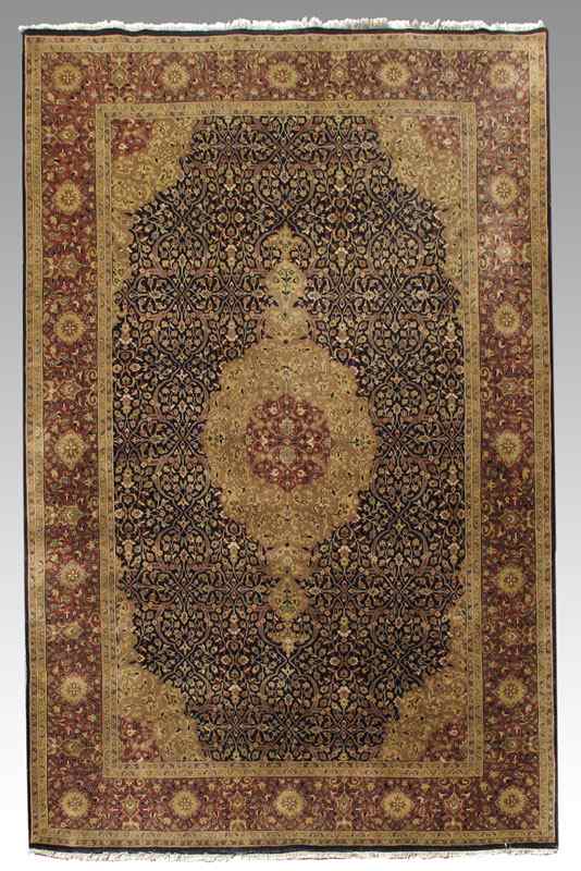 Appraisal: MODERN SINO PERSIAN HAND KNOTTED WOOL RUG ' x '