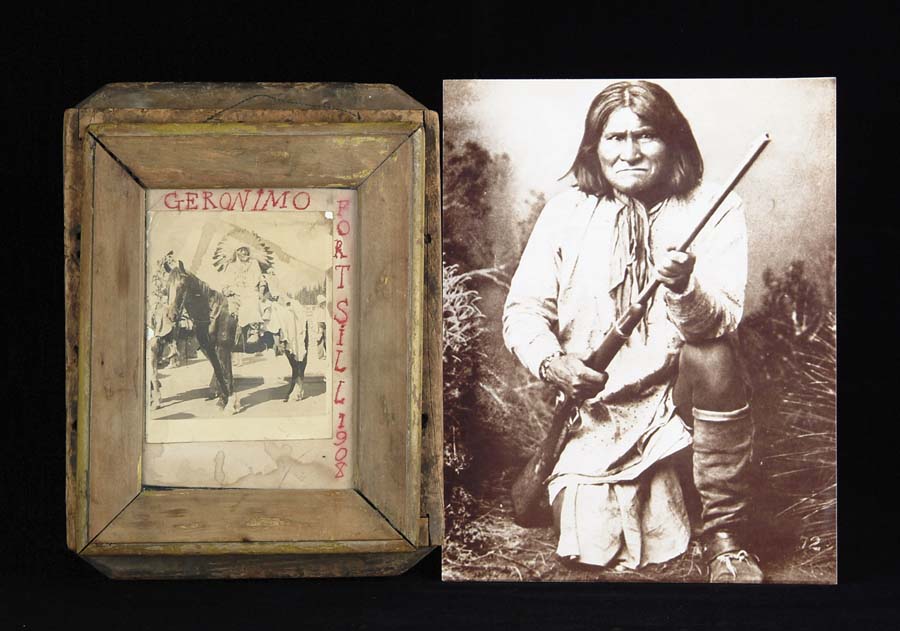 Appraisal: LOT OF BOX AND PHOTOGRAPH BELONGED TO GERONIMO CIRCA Wooden