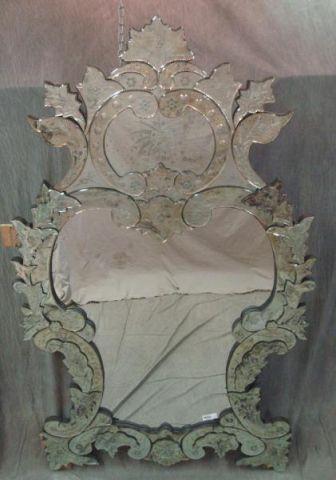 Appraisal: Large Venetian Style Mirror From a Long Island location Dimensions