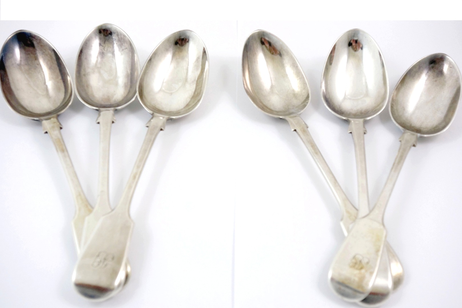 Appraisal: A set of six Victorian silver fiddle pattern dessert spoons