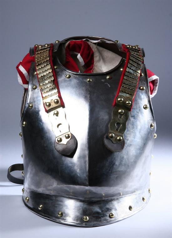 Appraisal: REPLICA ARMOR BREASTPLATE AND BACKPLATE Steel with brass studs Used