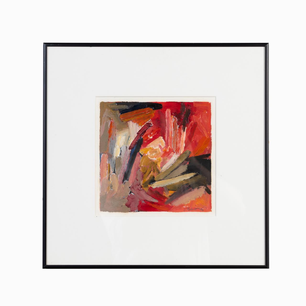 Appraisal: S ROBERT COLORFUL ABSTRACT LINES O P American school Red