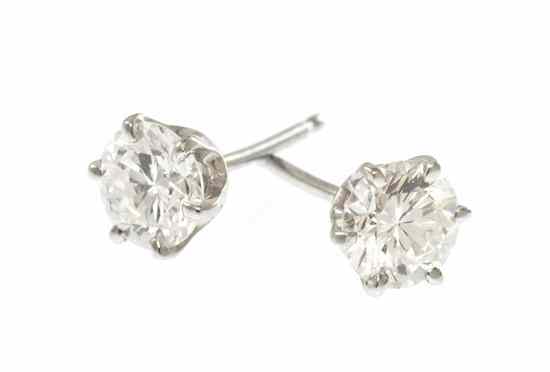 Appraisal: A Pair of Karat White Gold and Diamond Stud Earrings