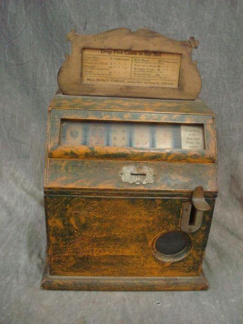 Appraisal: Vintage Cent Slot Machine Has keys and is in good