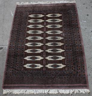 Appraisal: Turkoman Rug ' X ' With dark guls on white