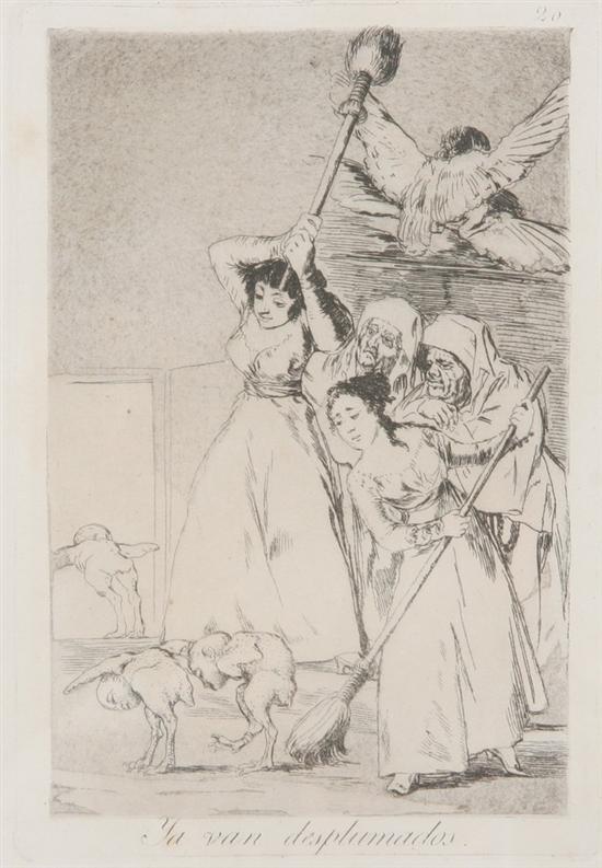 Appraisal: FRANCISCO DE GOYA Spanish - YA VAN DESPLUMADOS etching From