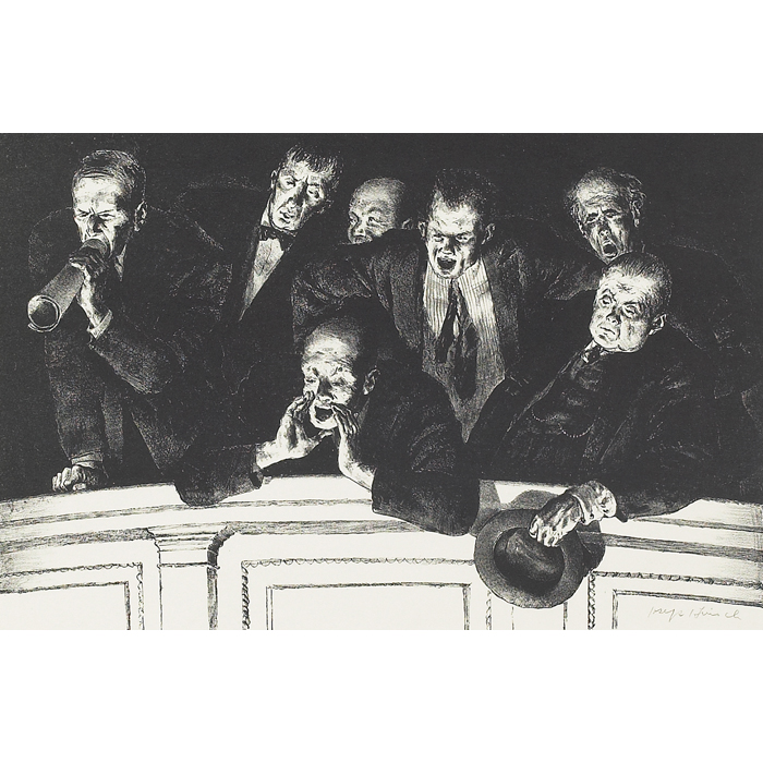 Appraisal: Joseph Hirsch American - Hecklers - lithograph x pencil signed