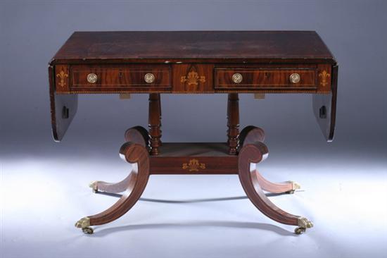 Appraisal: ENGLISH LATE GEORGIAN STYLE ROSEWOOD SOFA TABLE th century with