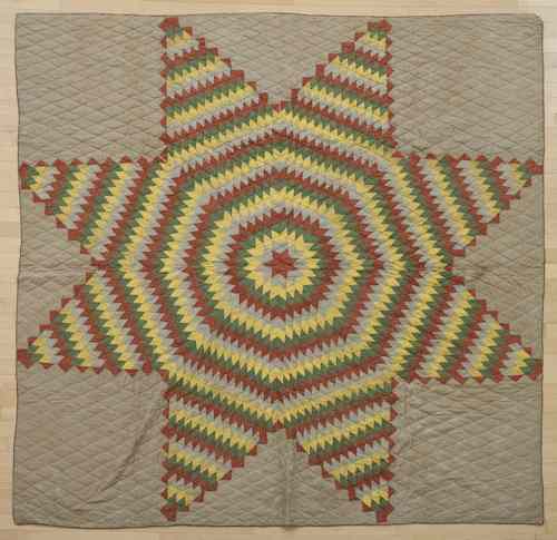 Appraisal: Pieced Bethlehem star quilt late th c signed G S