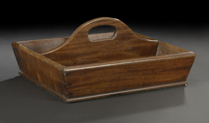 Appraisal: Georgian Mahogany Double-Compartment Cutlery Box first quarter th century the