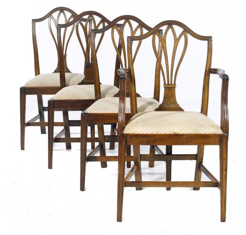 Appraisal: A SET OF FOUR GEORGE III MAHOGANY DINING CHAIRS with