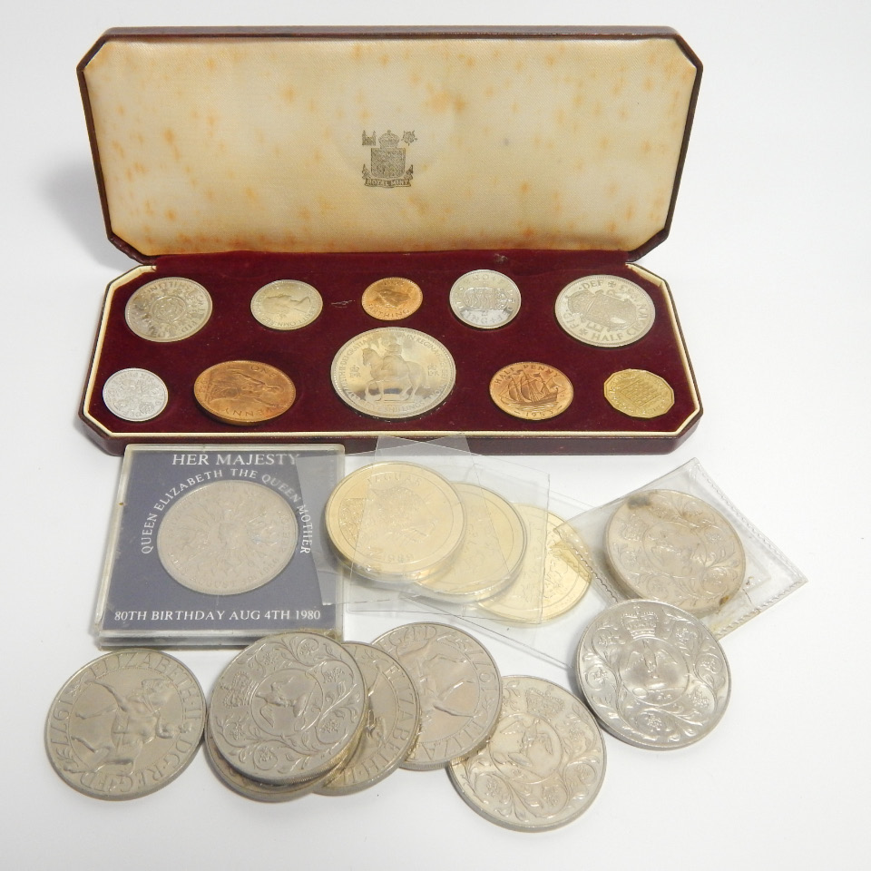 Appraisal: An Elizabeth II Coronation coin set and further commemorative coins