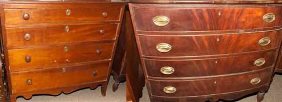 Appraisal: Two Federal mahogany chests of drawers as is th century